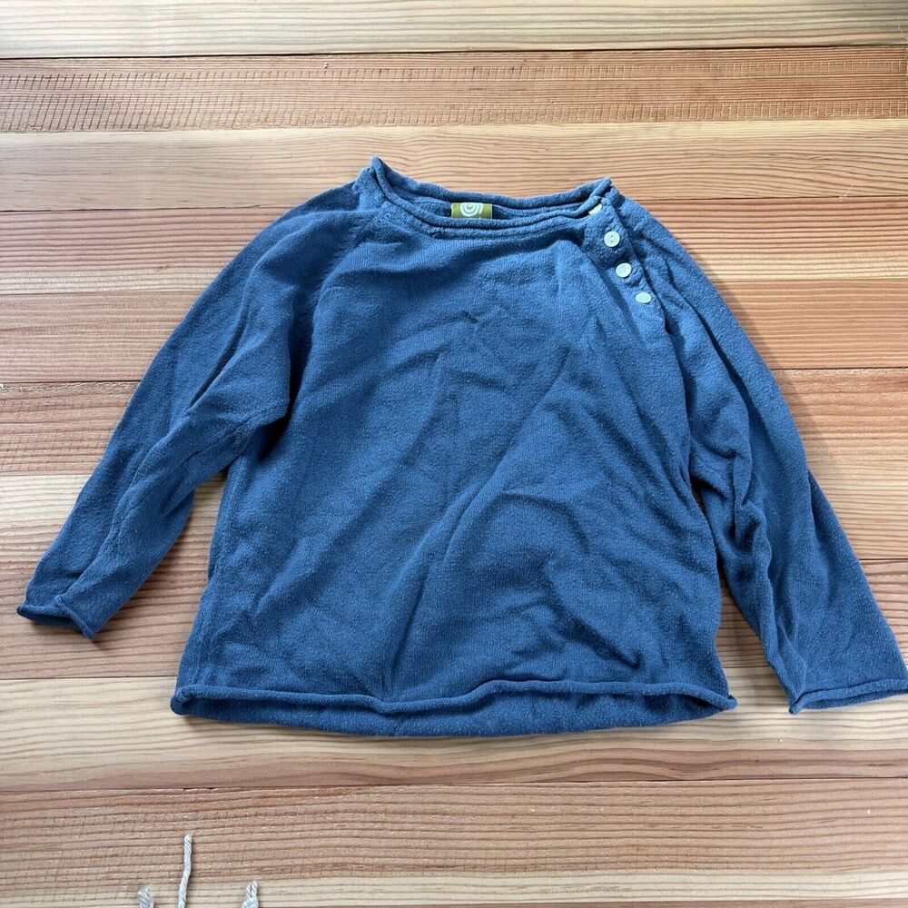 Nui Blue side button sweater size 4 boys